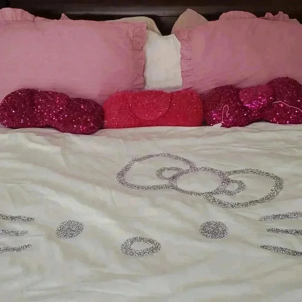 Pink sequin pillows set of 2